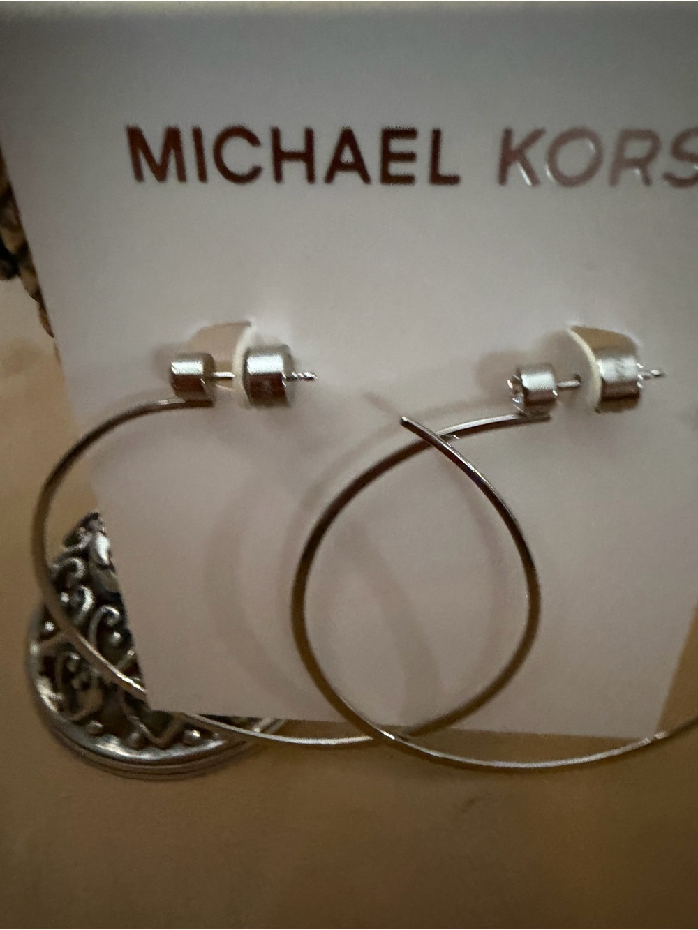 Michael Kors Gold and Silver Hoop Earrings - Picture 12 of 13